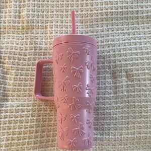 Holiday Time Pink Tumbler with Handle